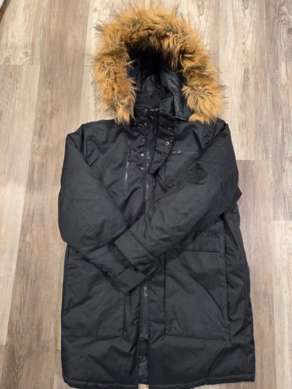 Awaknd Land Black Tech Division Heavy Weight Coat Parka Men's XL